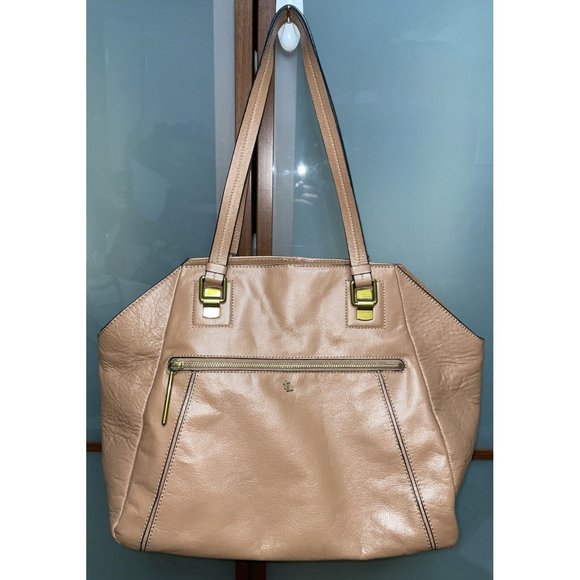 Elliott Lucca Faro Tobacco Brown Genuine Leather Purse Satchel Shoulder Hobo Bag - Picture 1 of 12